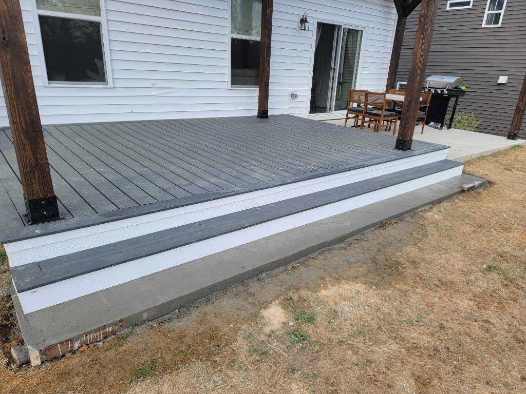 Exterior deck framing and structural work