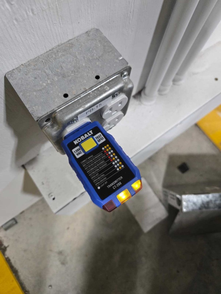 GFCI outlet testing in a commercial facility