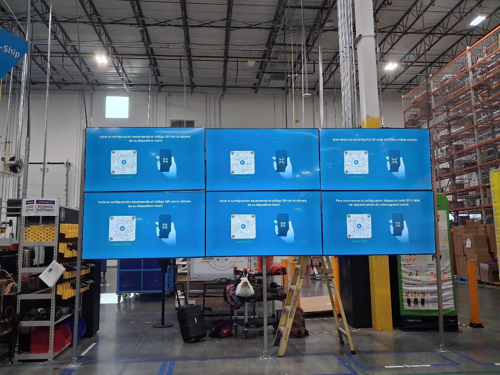 Warehouse digital display installation